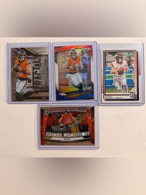 Panini Bo Nix Denver Broncos Football Cards - Orange & Navy